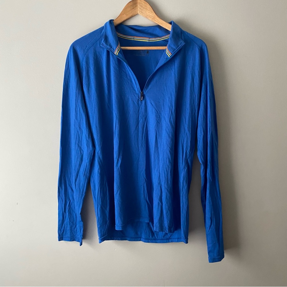 Smartwool Blue Men's Quarter-Zip Shirt
